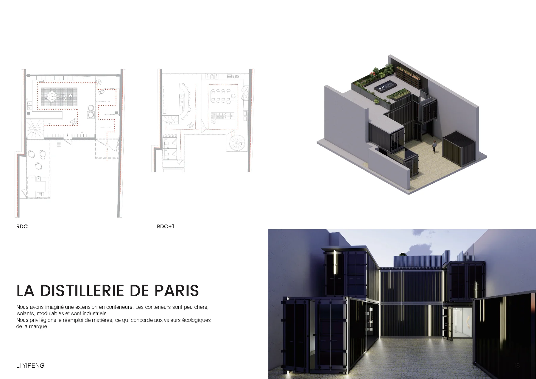 Distillerie de Paris, plans RDC et R+1