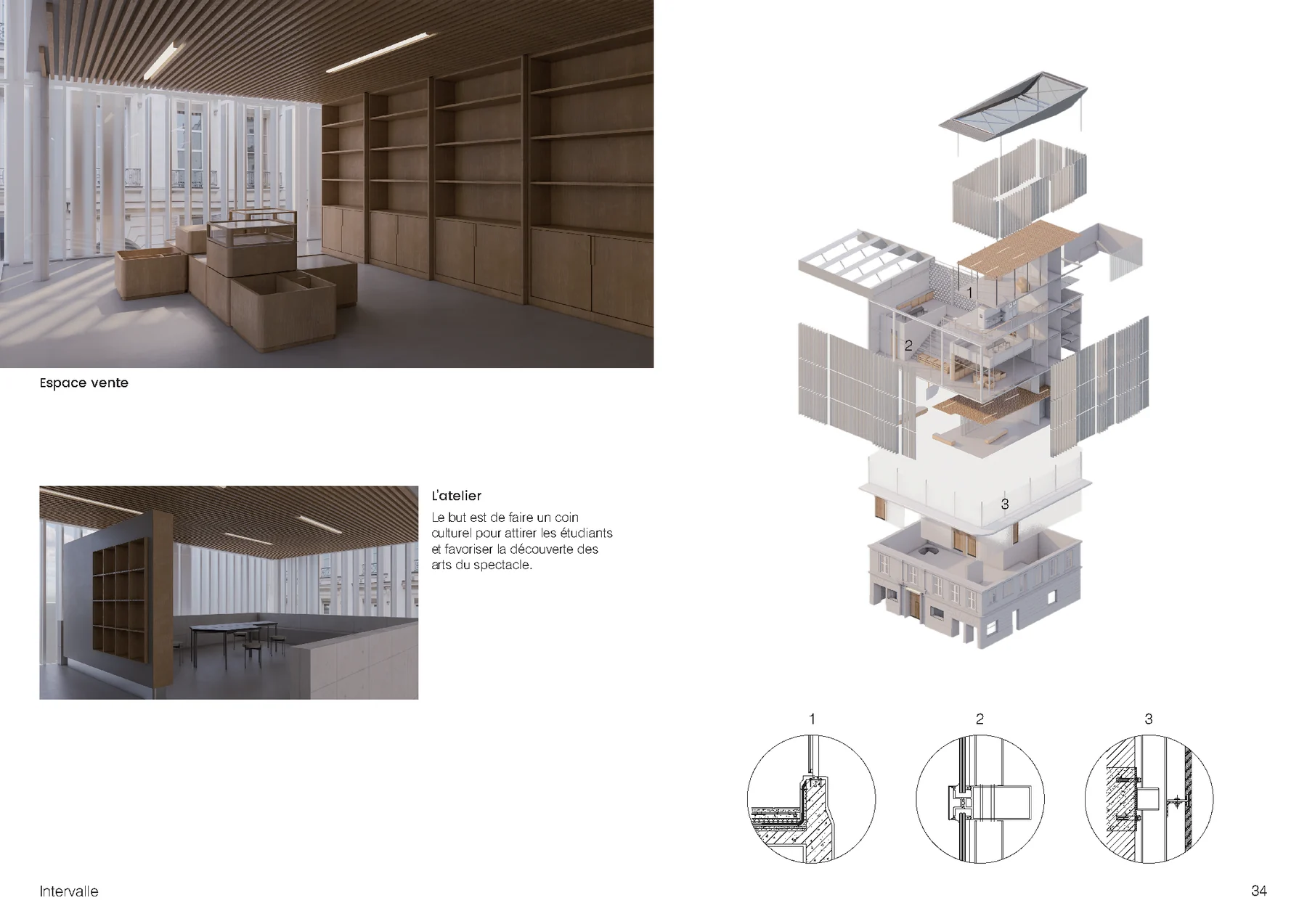 Intervalle, espaces de vente et atelier