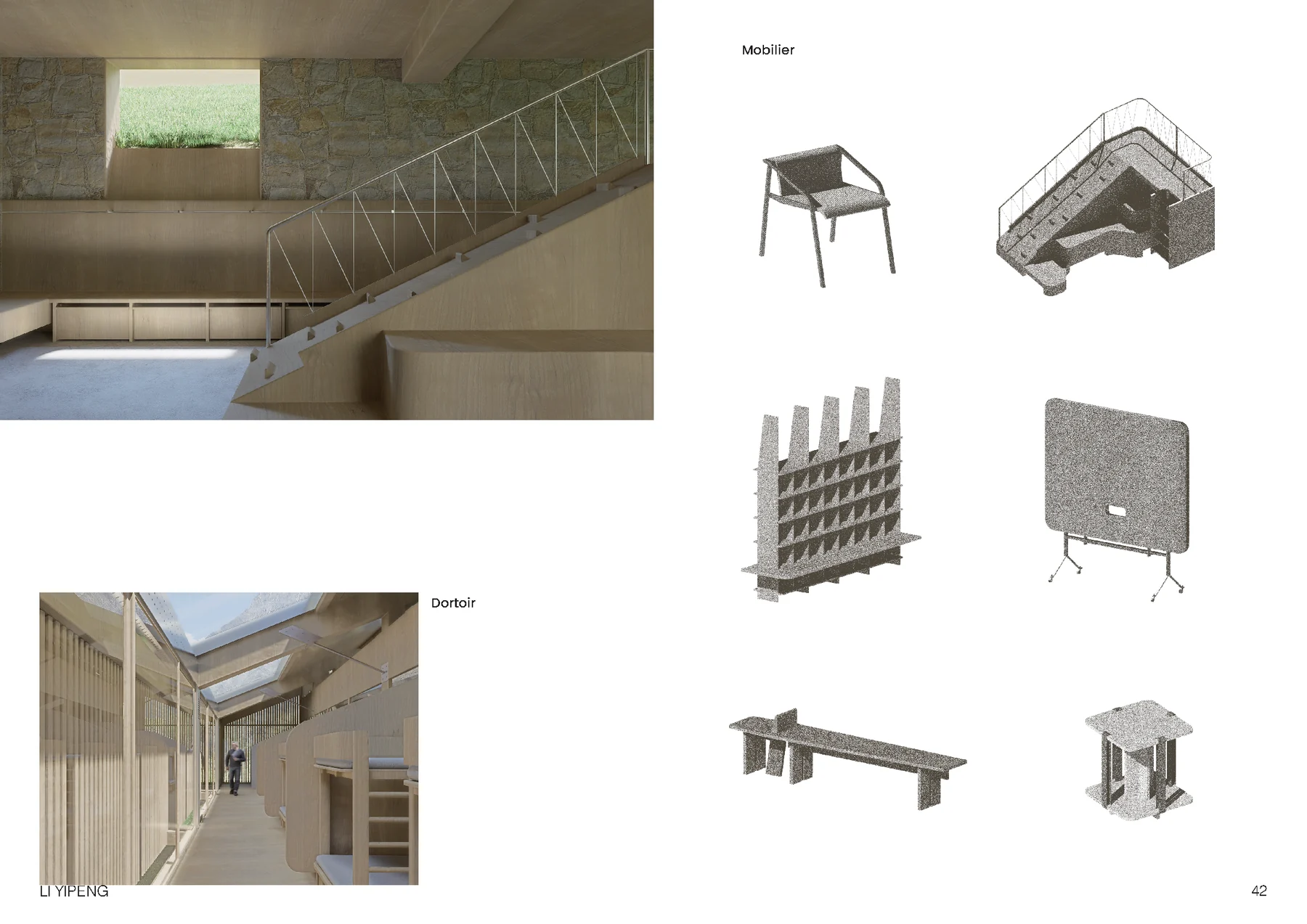 Écho des Hauts, mobilier et dortoir
