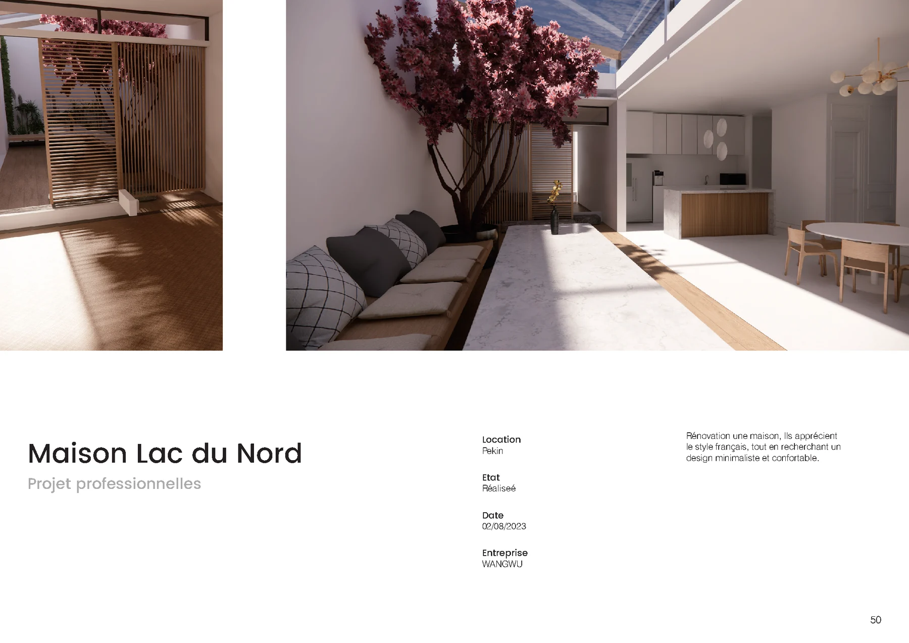 Maison Lac du Nord, présentation et rendu