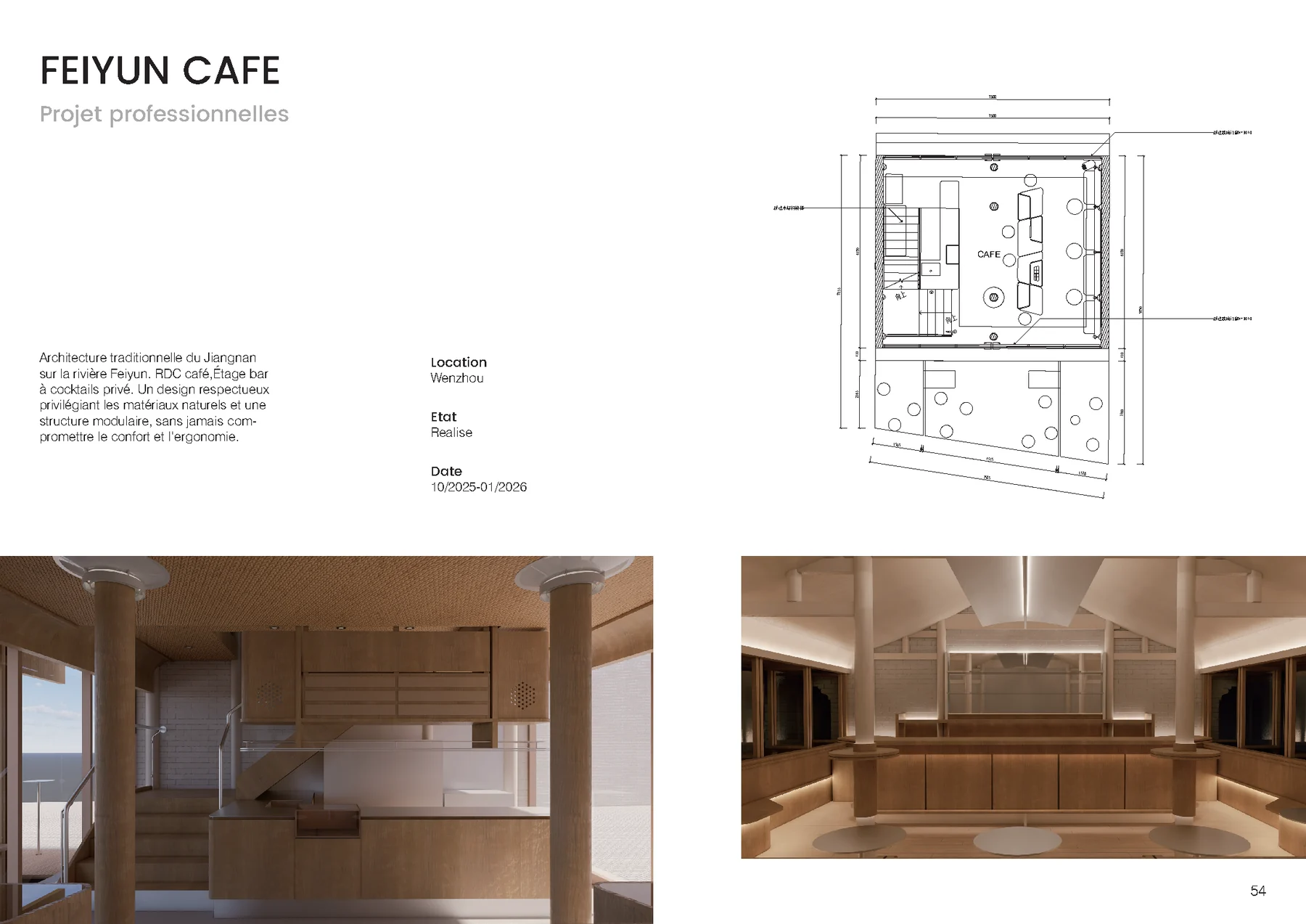 FEIYUN CAFE, plan, rendu et informations